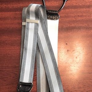 Trafalgar suspenders. Light grey and dark grey stripe.